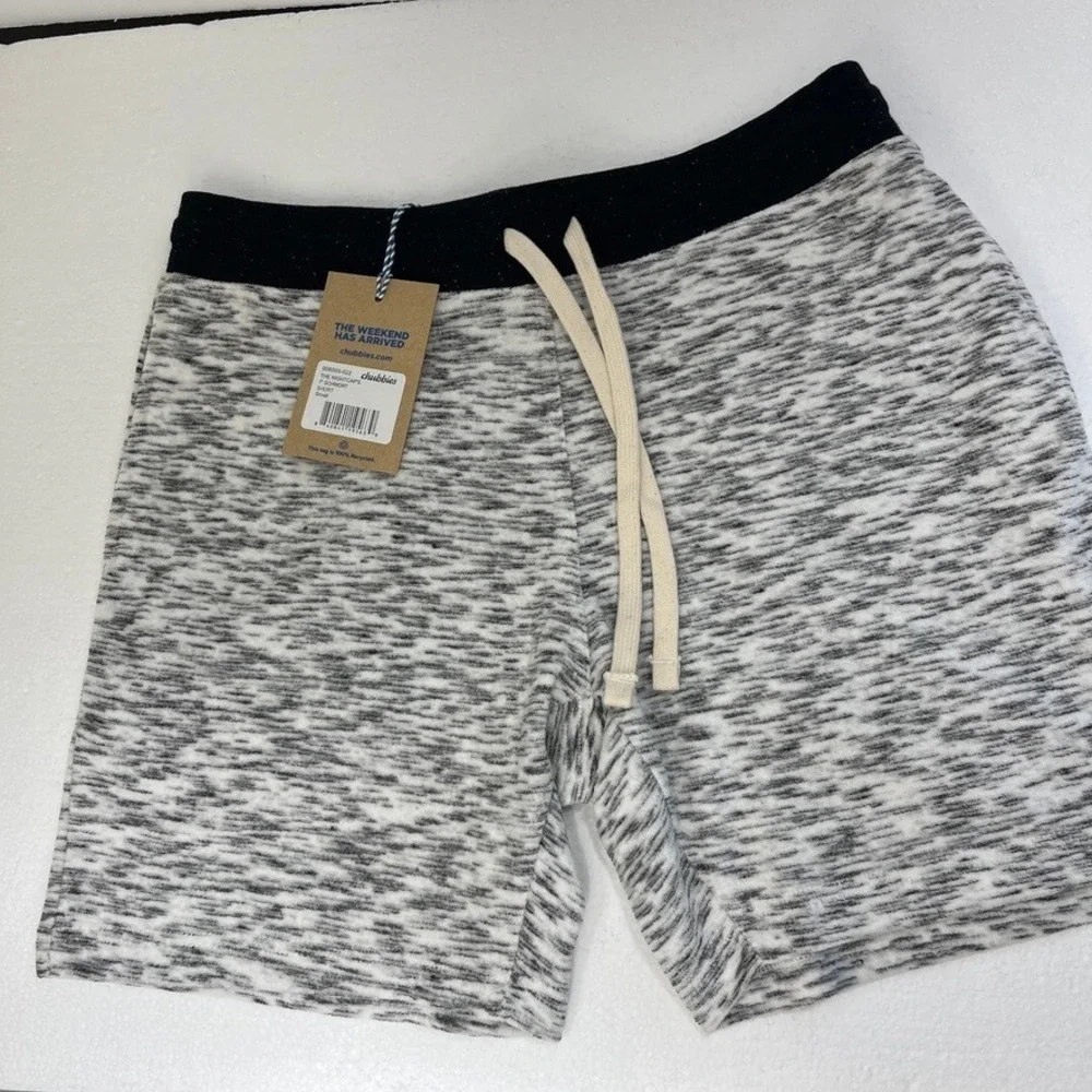 Chubbies Lounge Wear Shorts‎ Mens Small Gray White Heathered Drawstring Casual